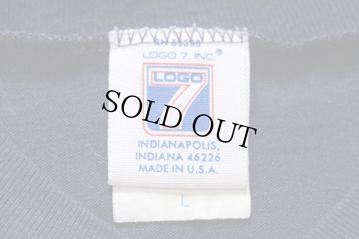 画像4: 80s USA製 LOGO7 NFL CHICAGO BEARS ビッグロゴ Vネック フットボールTシャツ 紺 L (4)