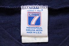 画像4: 80s USA製 LOGO7 NFL CHICAGO BEARS ビッグロゴ Vネック フットボールTシャツ 紺 L (4)