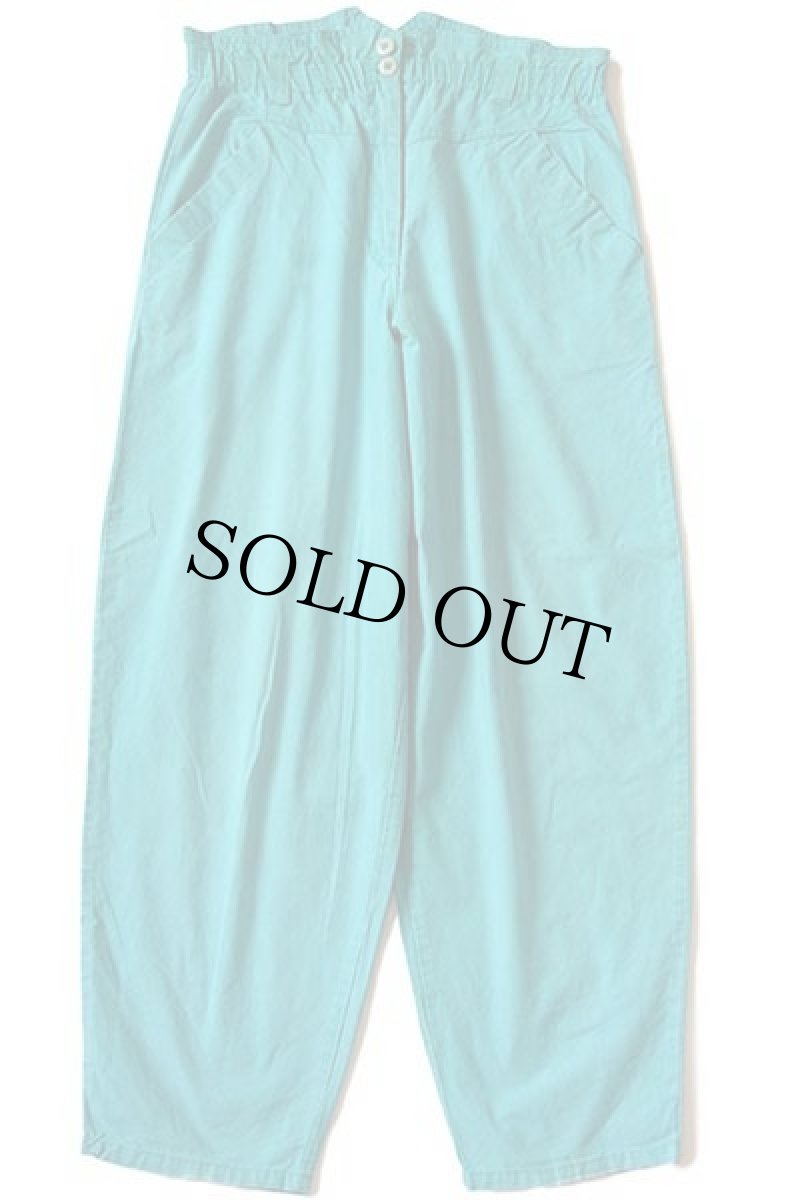 画像2: 80s CASH ハイウエスト テーパード コットンパンツ ターコイズ S (2)