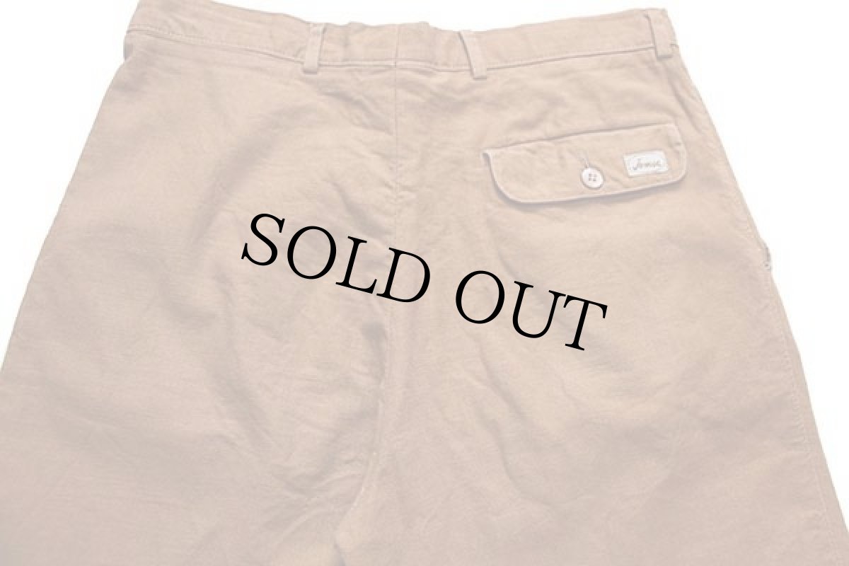 画像5: 80s jomsa ツータック コットン×リネンパンツ 茶 46 (5)