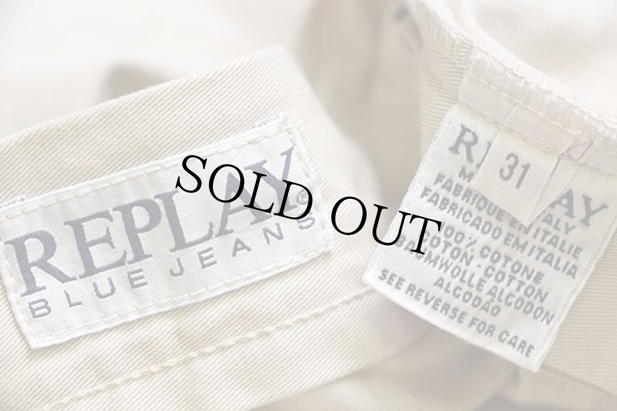 画像6: 90s イタリア製 REPLAYリプレイ コットン チノパン カーキ 31 (6)