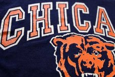 画像5: 80s USA製 LOGO7 NFL CHICAGO BEARS ビッグロゴ Vネック フットボールTシャツ 紺 L (5)