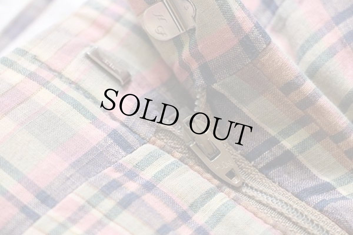 画像7: 80s India Madras マドラスチェック スラックス コットンパンツ w36★インド綿 (7)