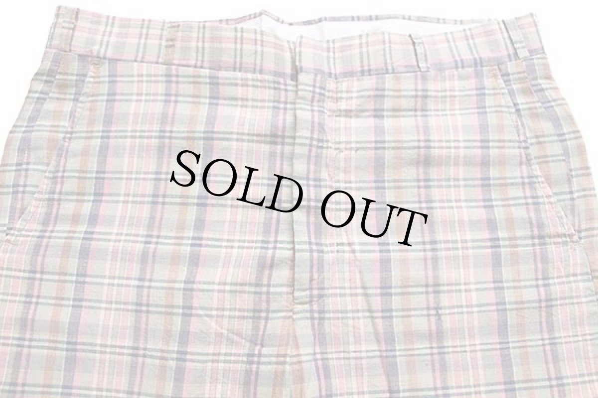 画像4: 80s India Madras マドラスチェック スラックス コットンパンツ w36★インド綿 (4)