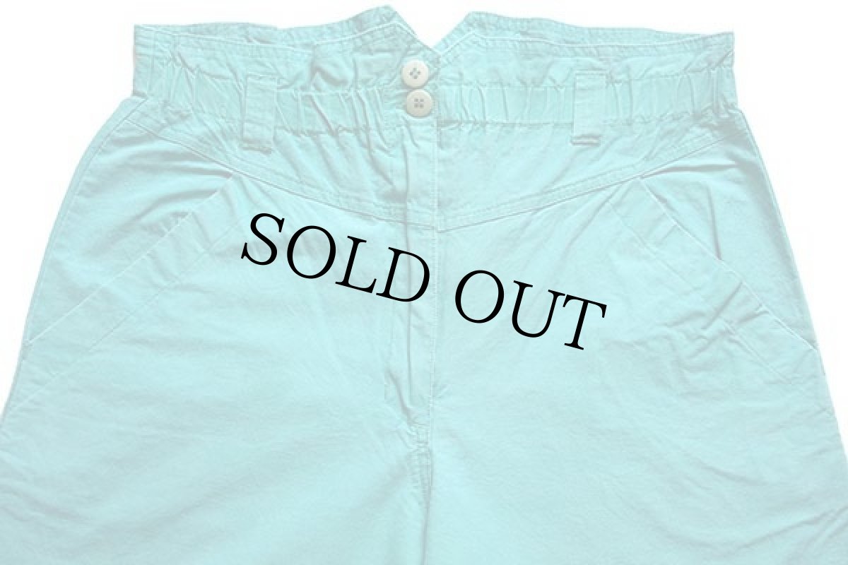 画像4: 80s CASH ハイウエスト テーパード コットンパンツ ターコイズ S (4)