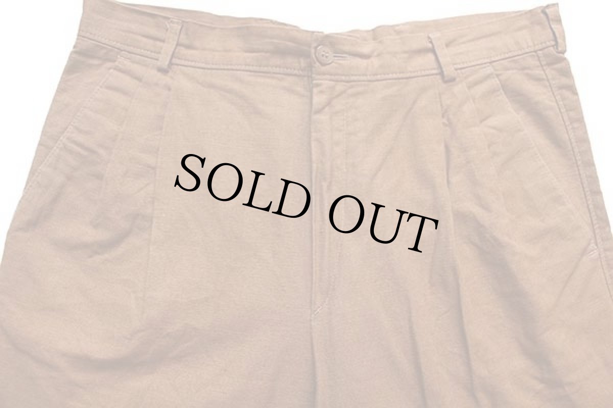 画像4: 80s jomsa ツータック コットン×リネンパンツ 茶 46 (4)