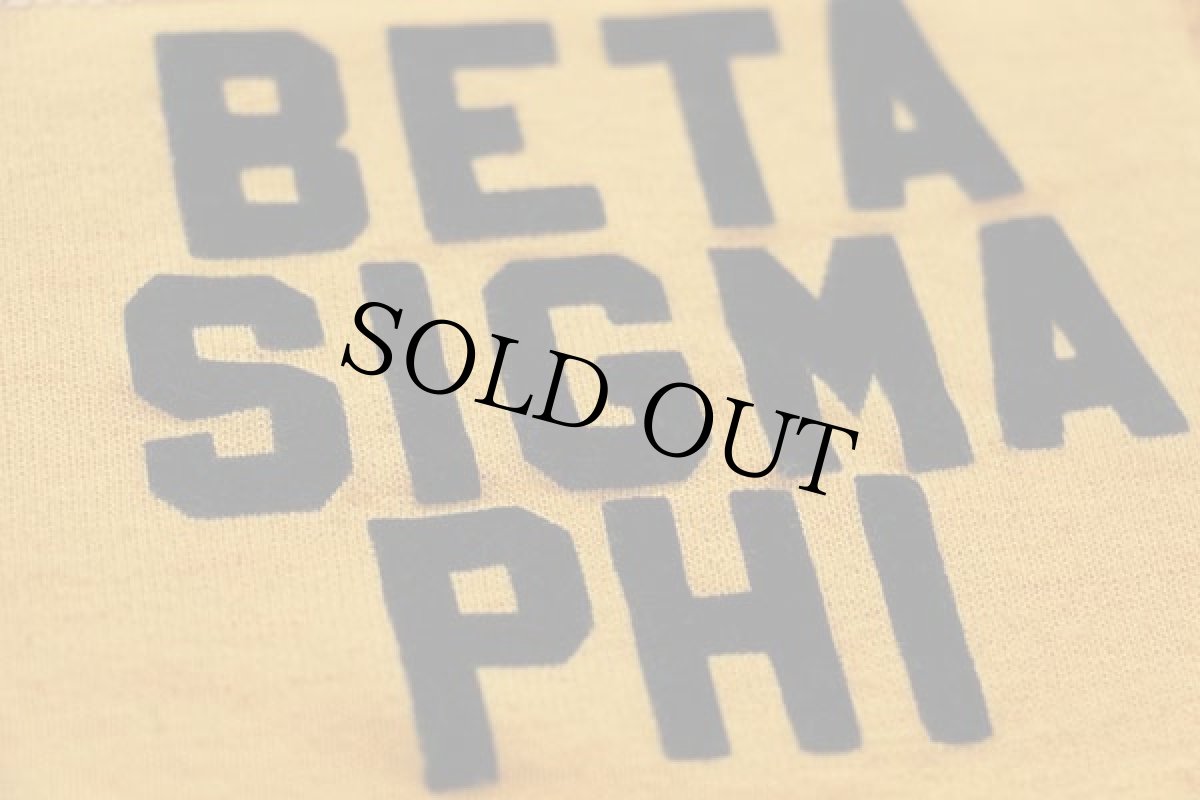 画像5: 70s USA製 BETA SIGMA PHI フラタニティ フェルトプリント アスレチックTシャツ 黄 M (5)