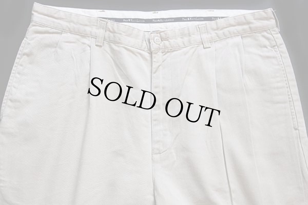 画像4: 90s メキシコ製 ポロ ラルフローレン HAMMOND PANT ツータック コットン チノパン ベージュ w36 L30★207 (4)