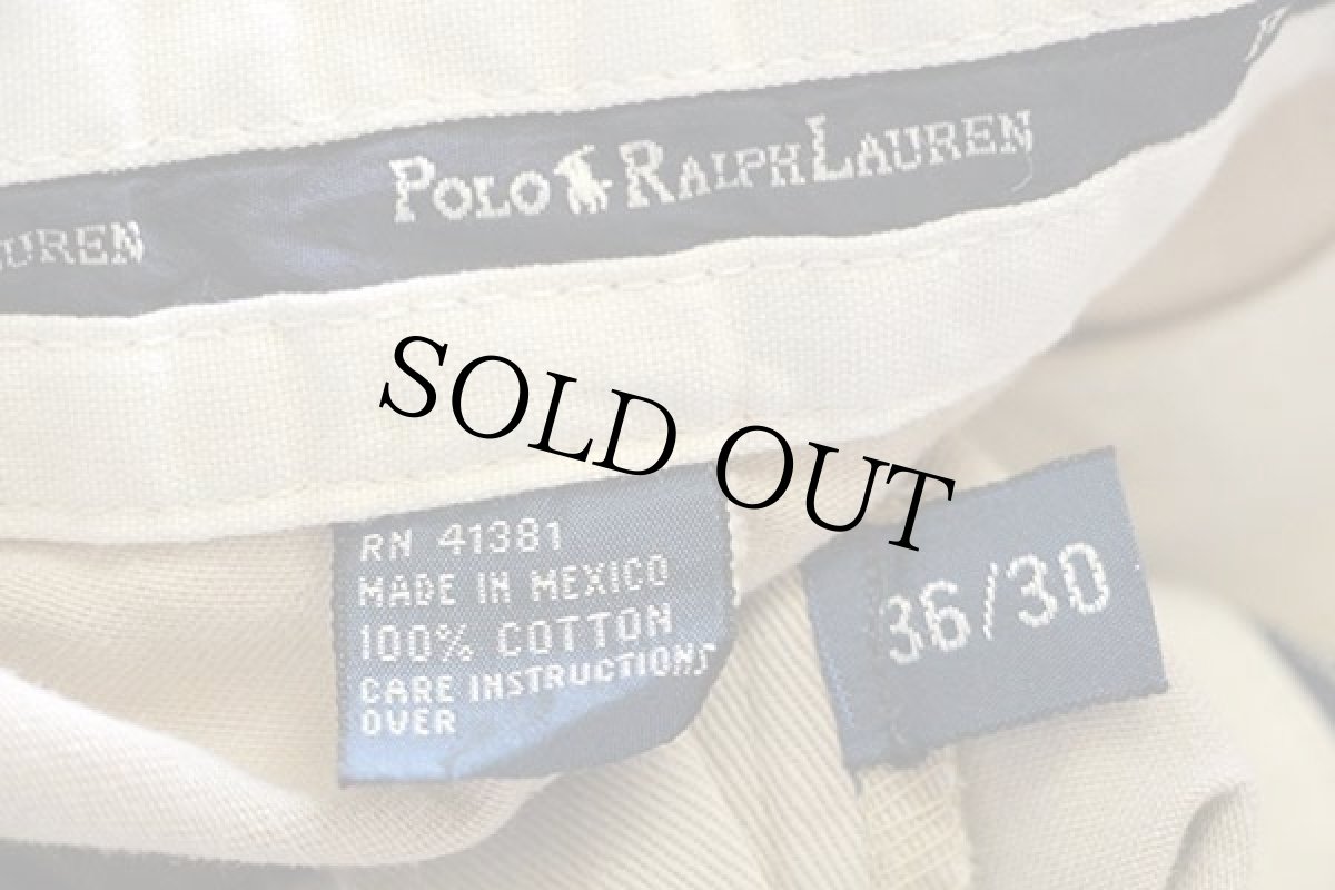 画像6: 90s メキシコ製 ポロ ラルフローレン HAMMOND PANT ツータック コットン チノパン ベージュ w36 L30★207 (6)