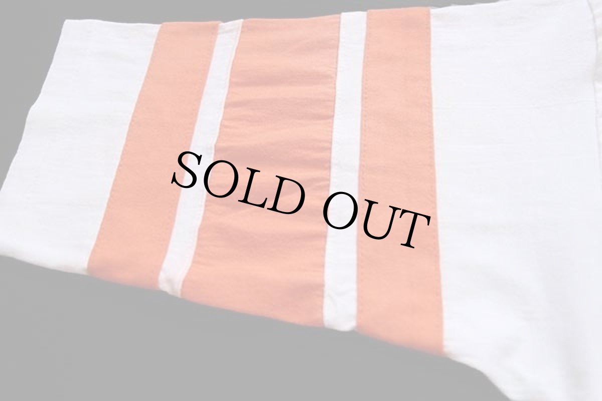 画像6: 80s USA製 LOGO7 NFL CLEVELAND BROWNS 19 三段中抜き ビッグロゴ Vネック フットボールTシャツ 白 (6)