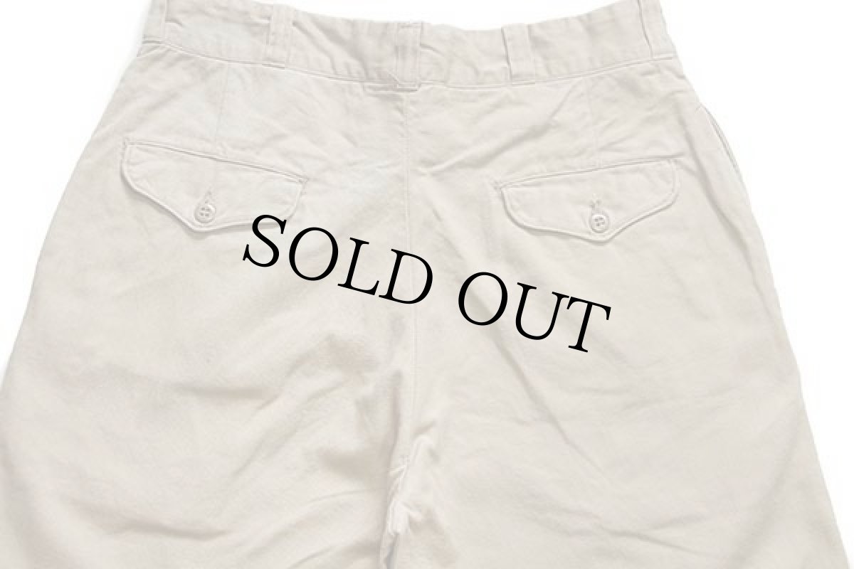 画像5: 60s 米軍 USMC コットンツイル チノパン カーキ w31 L31 (5)