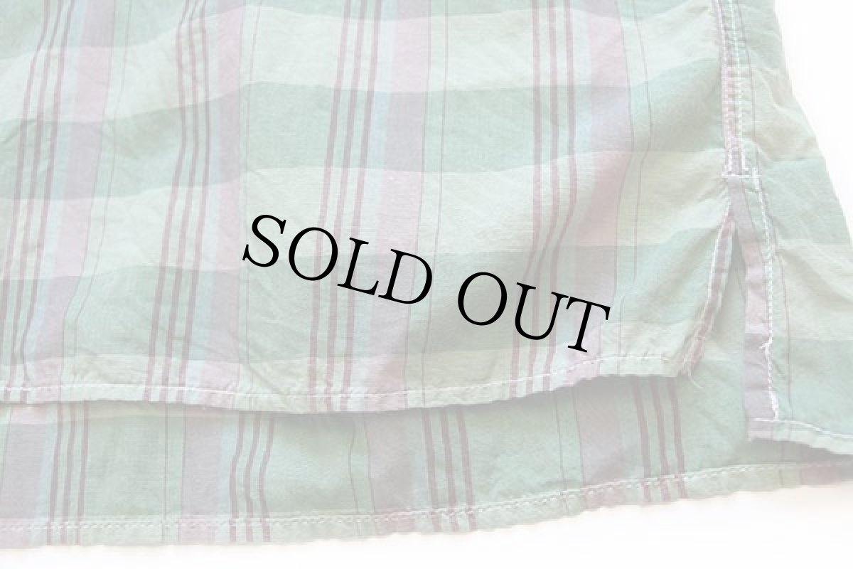 画像5: 80s イタリア製 benettonベネトン チェック 半袖 コットンシャツ (5)