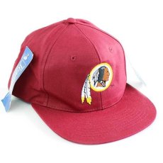 画像1: デッドストック★90s NFL Washington REDSKINS ロゴ刺繍 コットンキャップ ワインレッド (1)