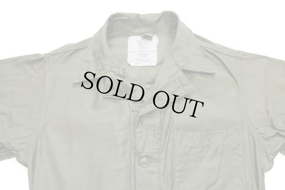 画像4: 80s 米軍 U.S.ARMY コットンサテン カバーオール オールインワン オリーブグリーン M★つなぎ (4)