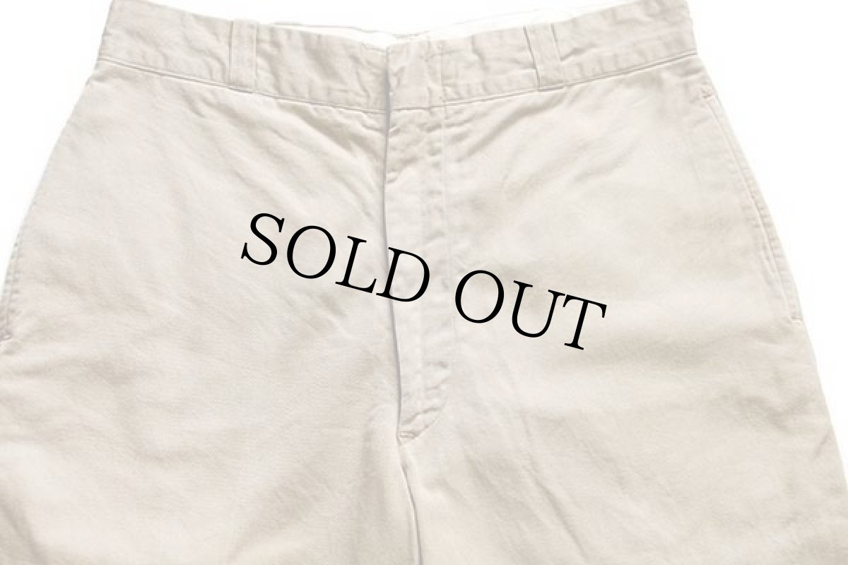 画像4: 60s 米軍 USMC コットンツイル チノパン カーキ w31 L31 (4)