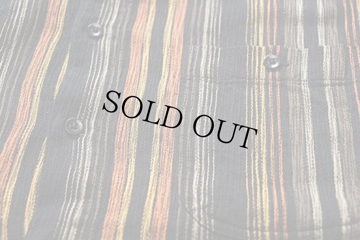 画像5: 90s CASUAL CLOTHES COMPANY 織り柄 ランダムストライプ 半袖 コットンシャツ (5)