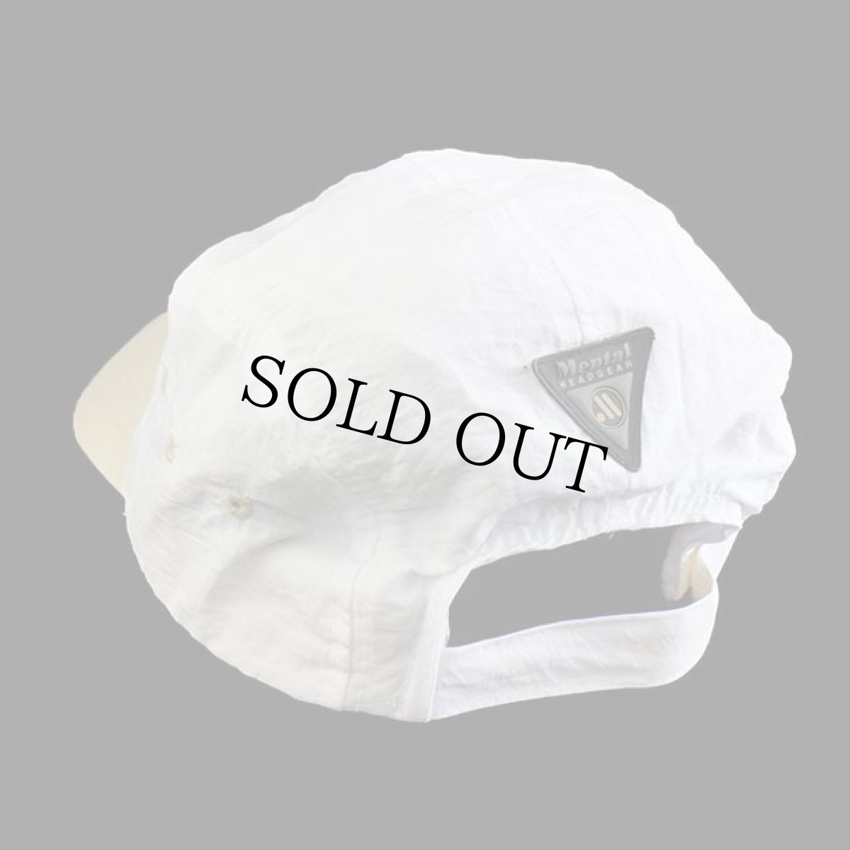 画像2: デッドストック★00s Mental ツートン ナイロン フィッシングキャップ 白×カーキ (2)