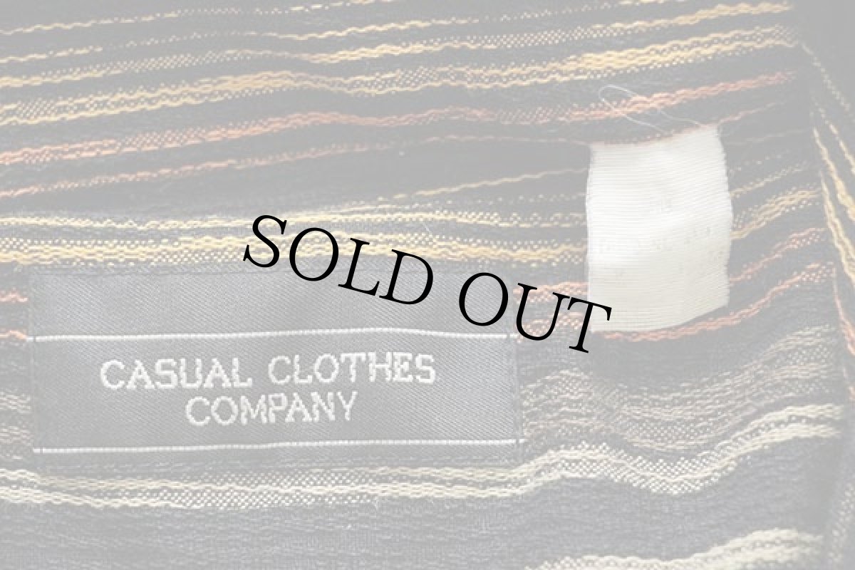 画像4: 90s CASUAL CLOTHES COMPANY 織り柄 ランダムストライプ 半袖 コットンシャツ (4)