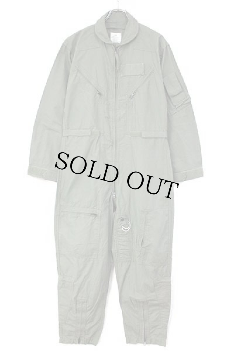 画像2: 00s 米軍 CWU-27/P カバーオール アラミド フライトスーツ セージグリーン 40R★17 つなぎ (2)