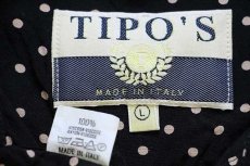 画像4: 80s イタリア製 TIPO'S ドット柄 半袖 レーヨンシャツ ブラック×ベージュ L (4)