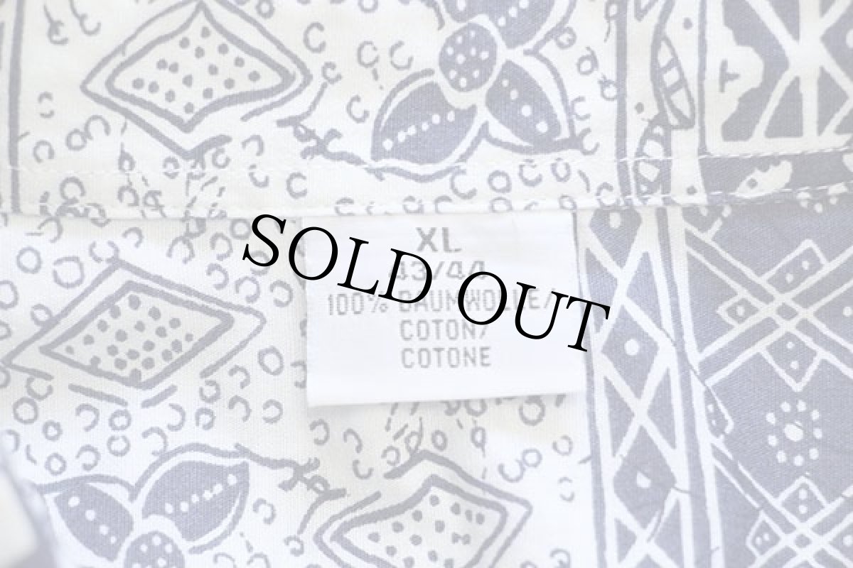 画像4: 90s UNKNOWN 総柄 パッチワーク柄 半袖 コットンシャツ XL (4)