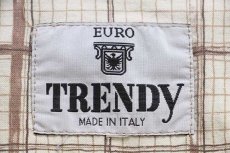 画像4: 90s イタリア製 TRENDY チェック アート バンドカラー 半袖 コットンシャツ (4)