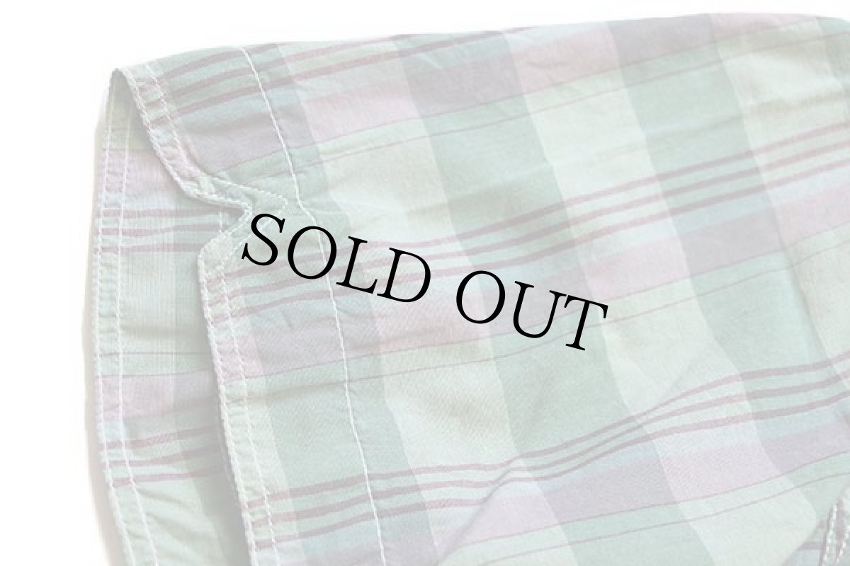 画像6: 80s イタリア製 benettonベネトン チェック 半袖 コットンシャツ (6)