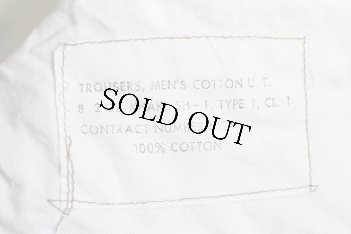 画像6: 60s 米軍 U.S.ARMY コットンツイル チノパン カスタム カーキ w34 (6)