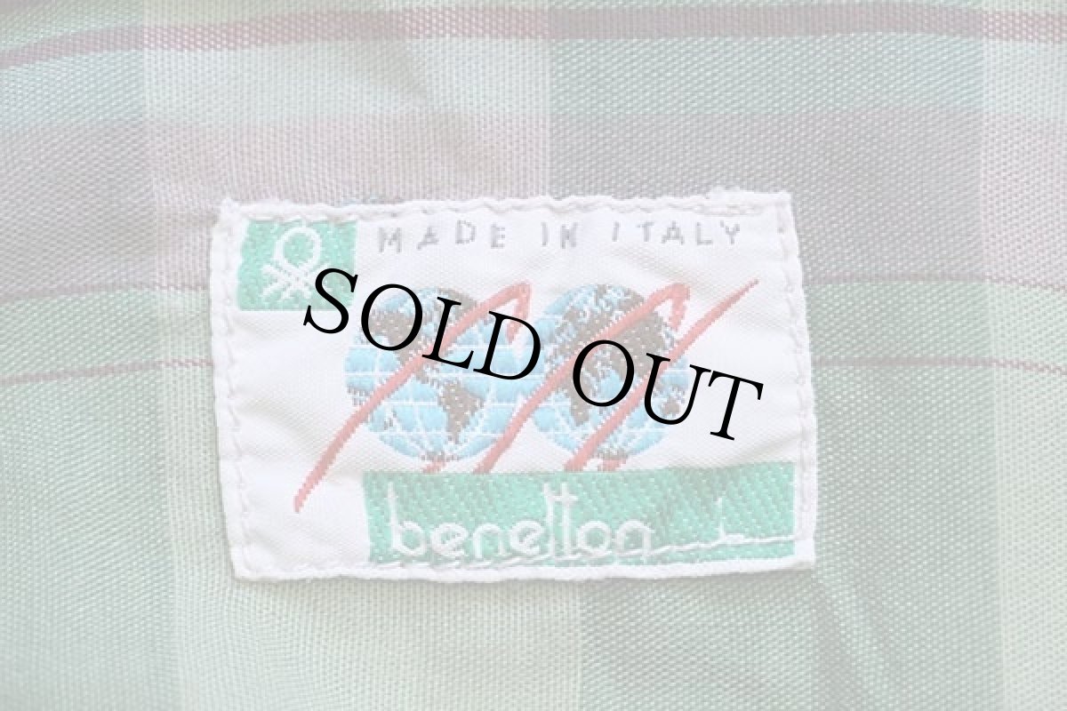 画像4: 80s イタリア製 benettonベネトン チェック 半袖 コットンシャツ (4)