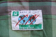 画像4: 80s イタリア製 benettonベネトン チェック 半袖 コットンシャツ (4)