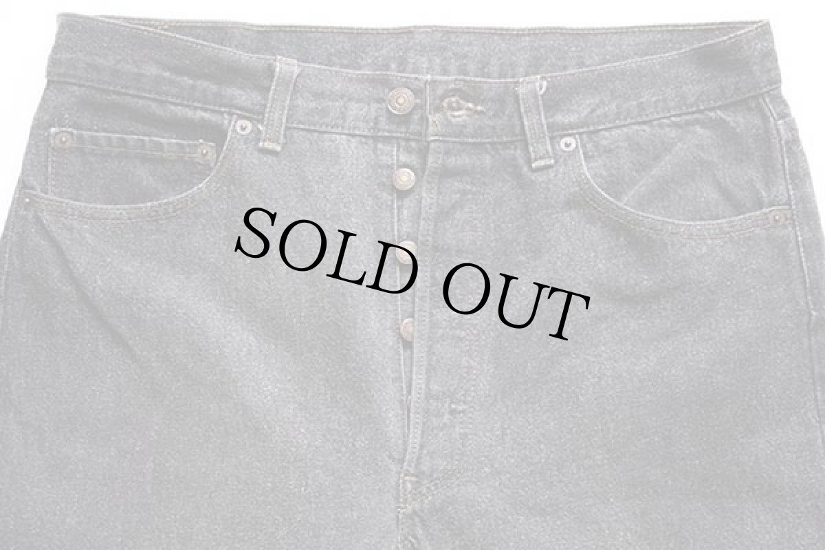 画像4: 90s USA製 Levi'sリーバイス 501 先染め ブラック デニムパンツ w35 L30 (4)