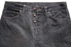 画像4: 90s USA製 Levi'sリーバイス 501 先染め ブラック デニムパンツ w35 L30 (4)