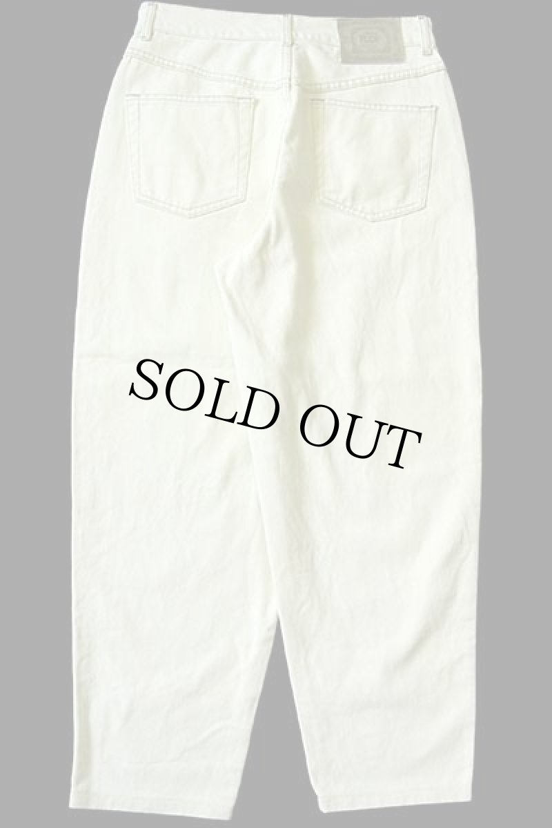 画像3: 90s イタリア製 FLOP テーパード カラーデニムパンツ 薄黄 42 (3)