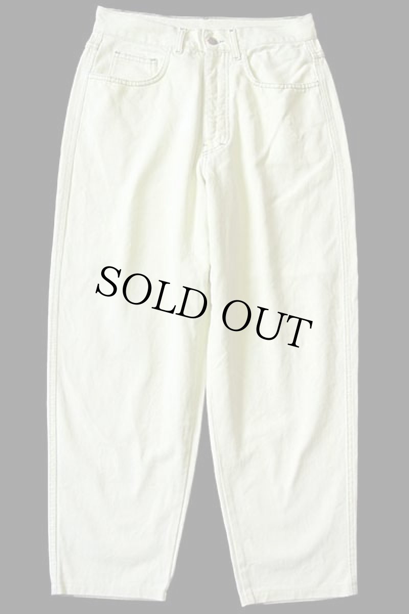 画像2: 90s イタリア製 FLOP テーパード カラーデニムパンツ 薄黄 42 (2)