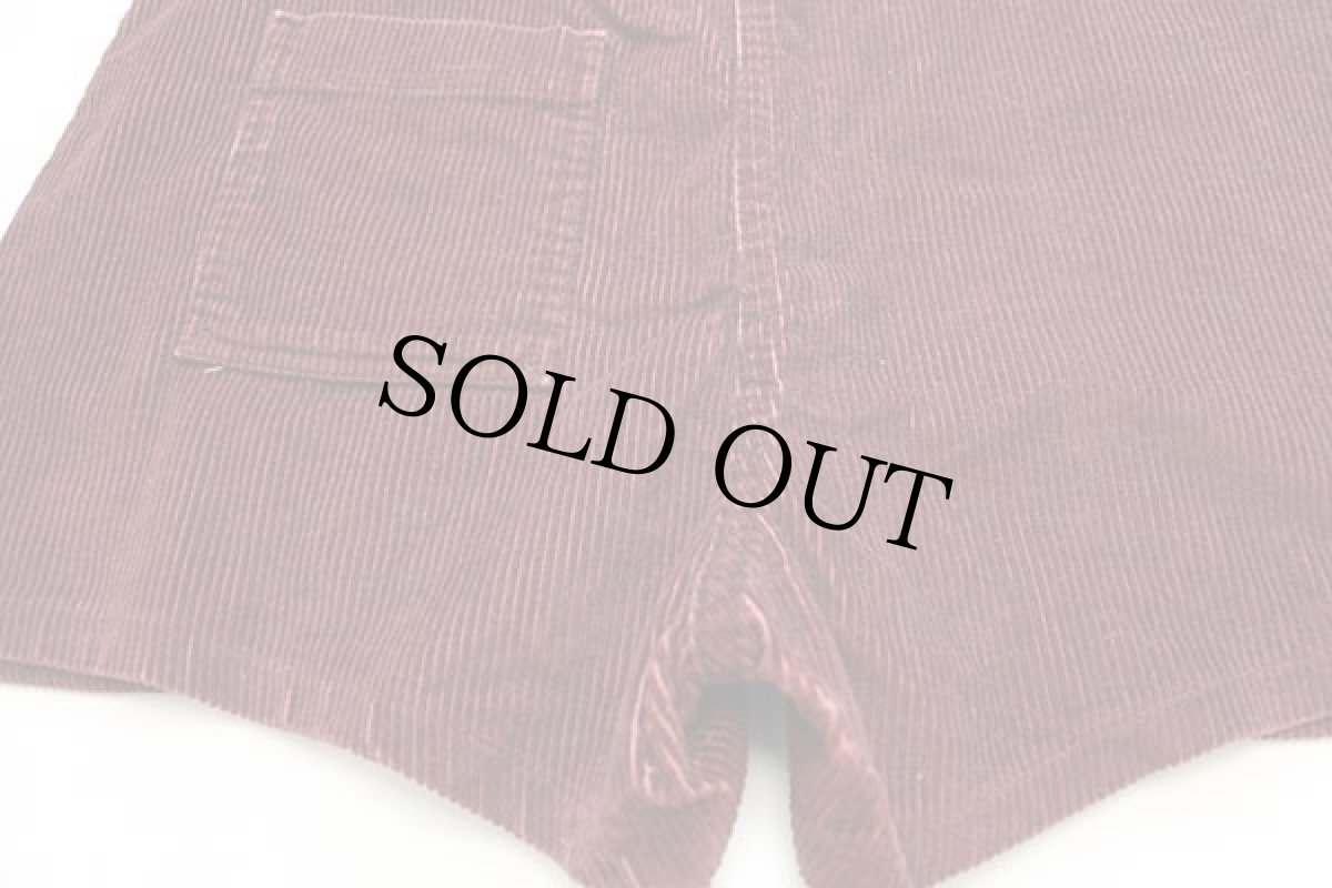 画像5: 80s OP ocean pacificオーシャンパシフィック 太畝 コーデュロイ ショートパンツ バーガンディ w37★ショーツ (5)