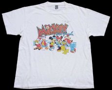 画像2: 90s Disneyディズニー MICKEY and Friends ミッキー マウス コットンTシャツ 白 (2)