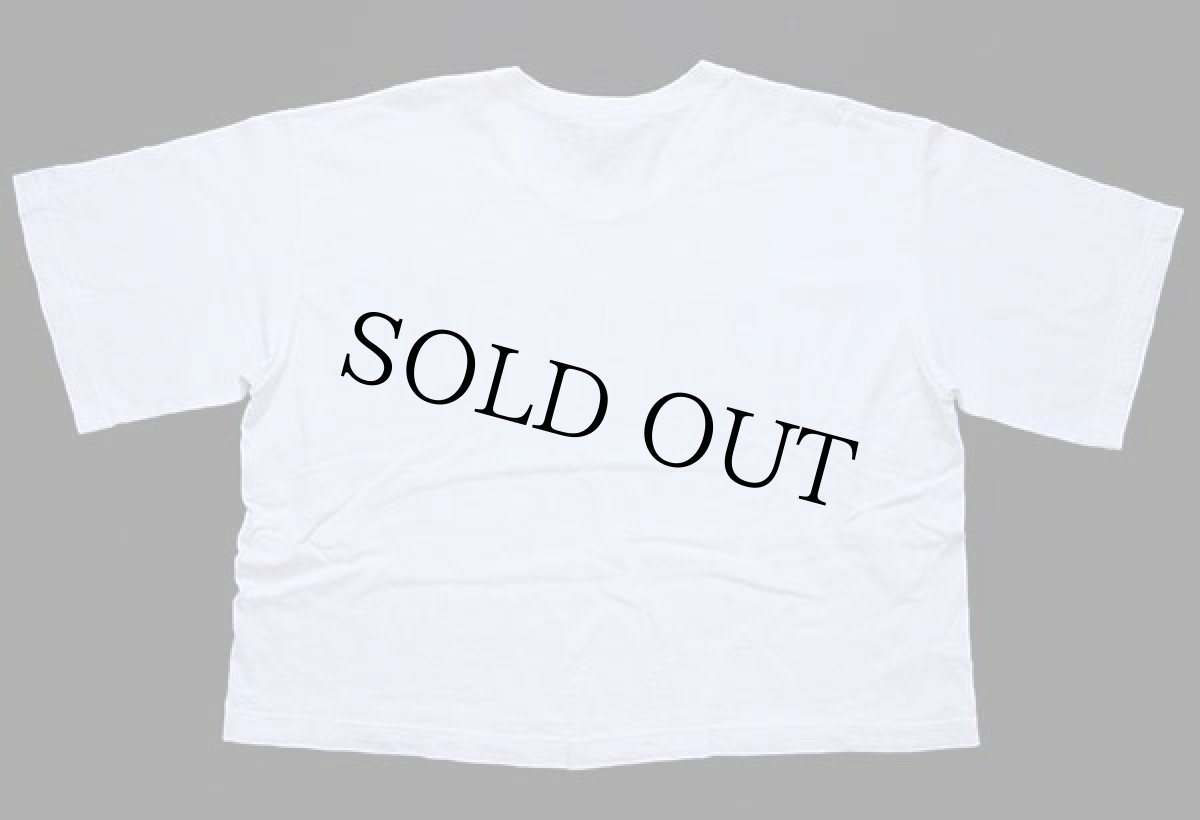 画像2: 90s Mickey by Jerry Leigh ミッキー マウス 染み込みプリント ショート丈 コットンTシャツ 白 (2)