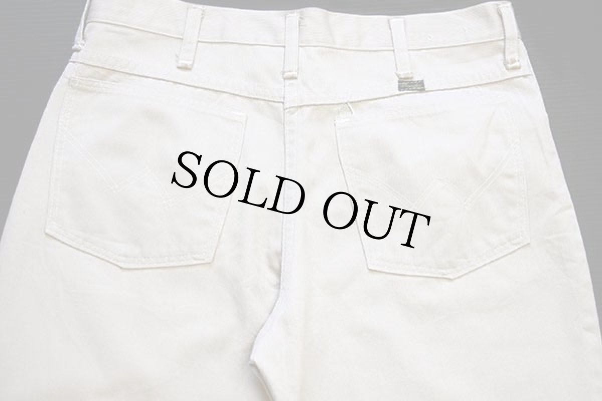 画像5: 70s USA製 Wranglerラングラー フレア ピケパンツ アイボリー w32 L30 (5)