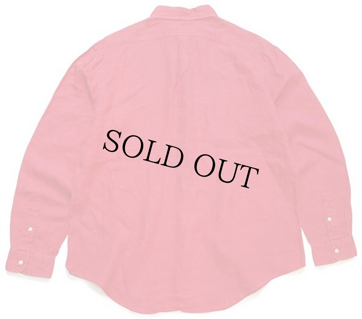 画像2: 90s ラルフローレン ワンポイント ボタンダウン リネンシャツ 赤 XL (2)