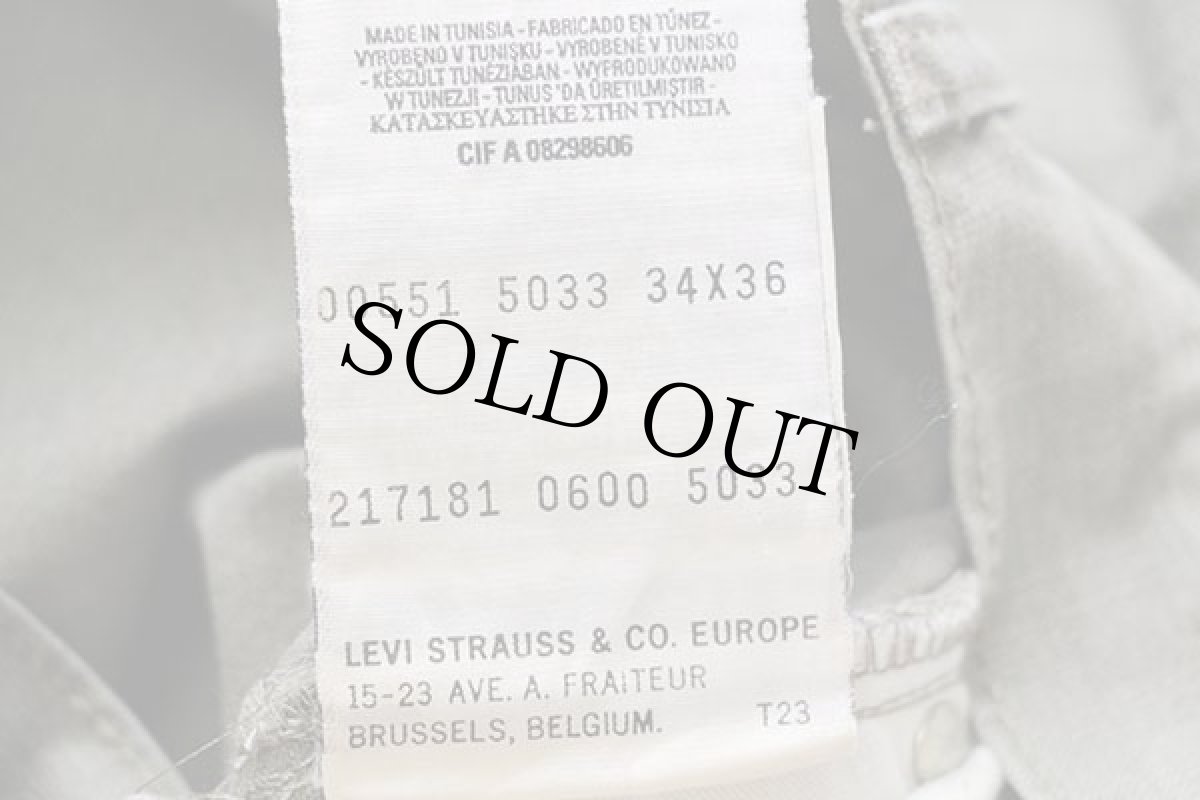 画像6: 00s Levi'sリーバイス 551 コットン キャンバス パンツ グリーングレー w34★ユーロ (6)