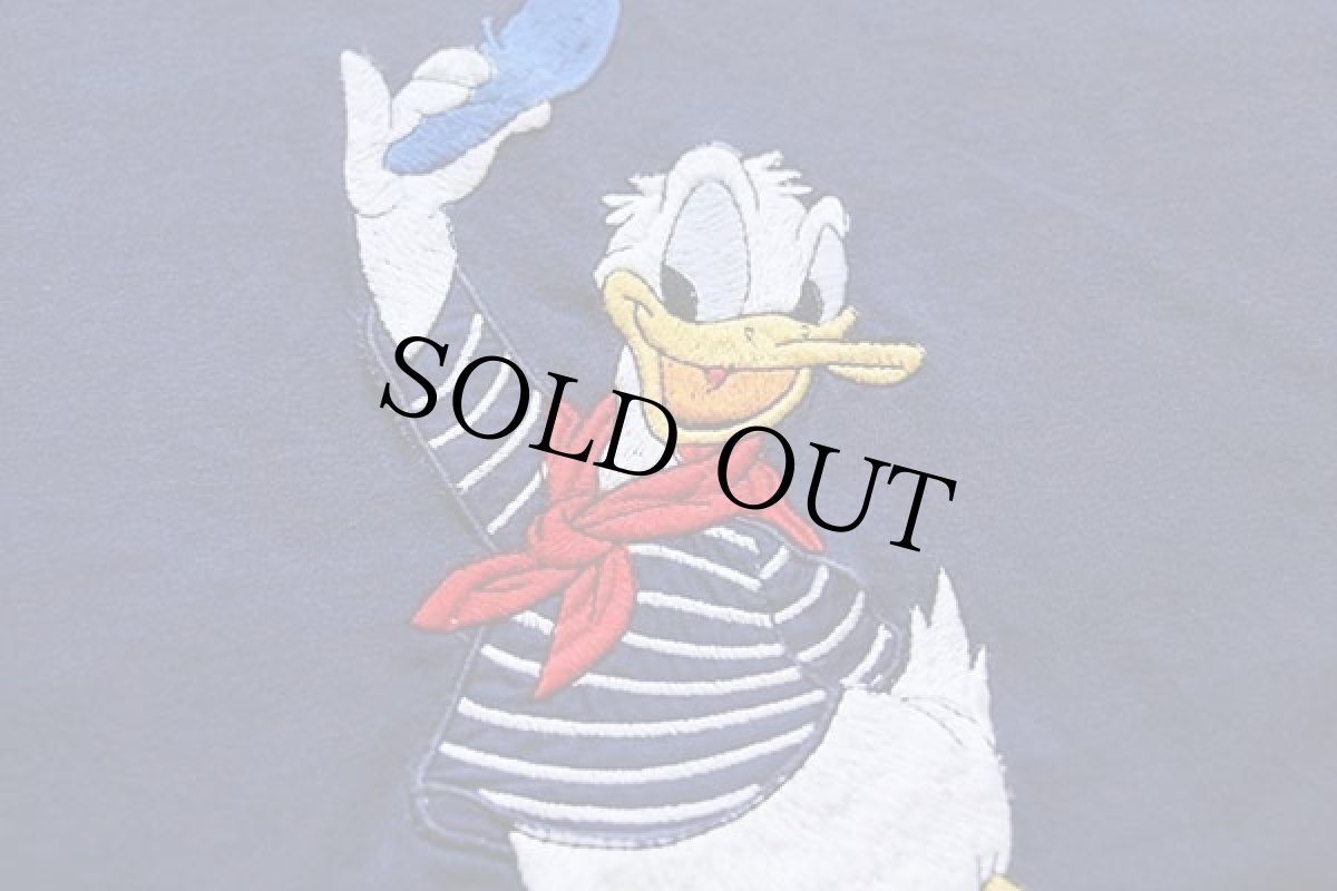 画像6: 90s イタリア製 Disneyディズニー ''That's Donald!'' ドナルドダック 刺繍 コットンTシャツ 紺 (6)