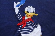 画像6: 90s イタリア製 Disneyディズニー ''That's Donald!'' ドナルドダック 刺繍 コットンTシャツ 紺 (6)
