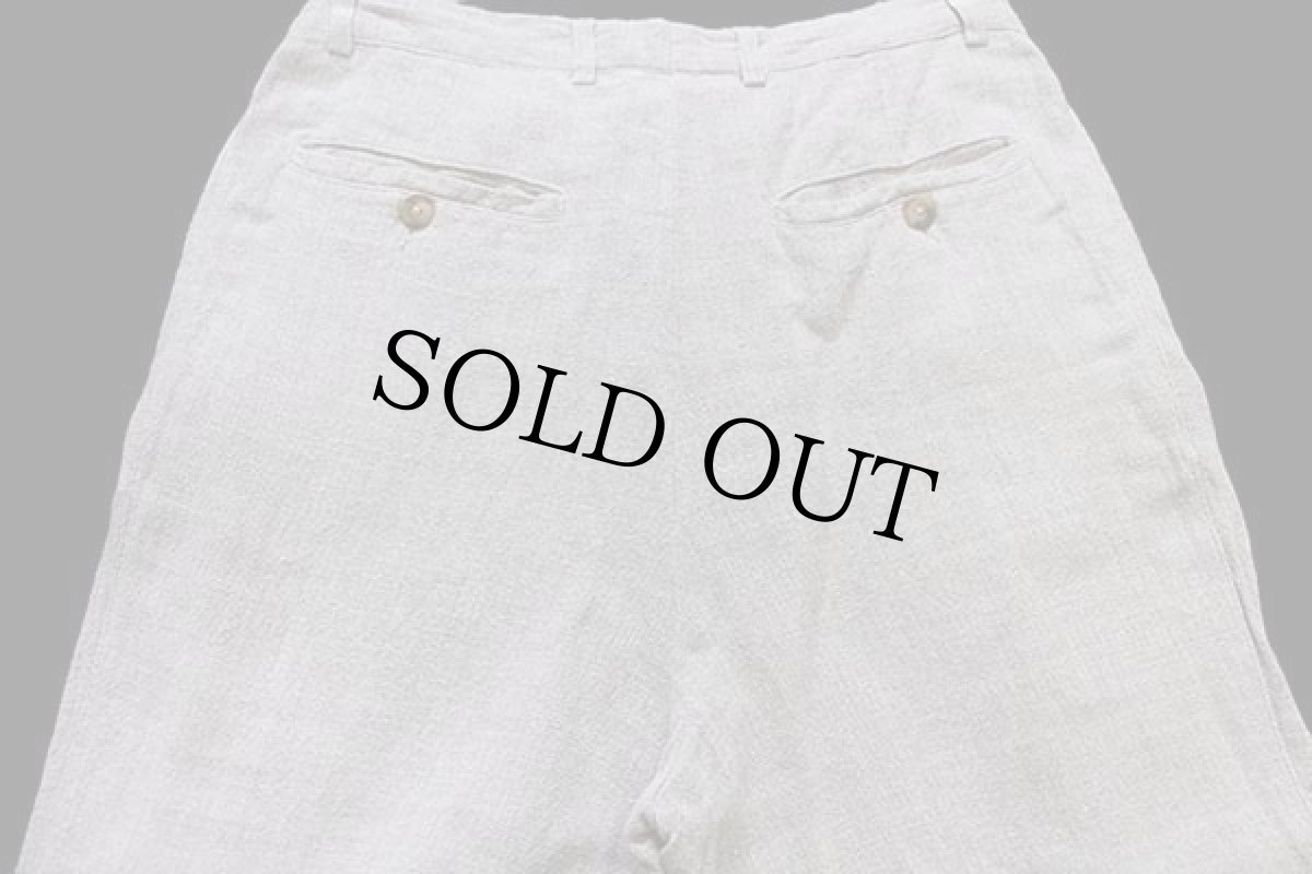 画像5: 90s イタリア製 Nostrike ワンタック スラックス レーヨン×リネンパンツ グレーベージュ 44 (5)