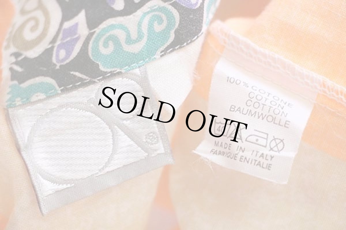 画像4: 80s イタリア製 OP ocean pacificオーシャンパシフィック WORLD TEAM クレイジーパターン ストライプ×総柄 半袖 コットンシャツ (4)