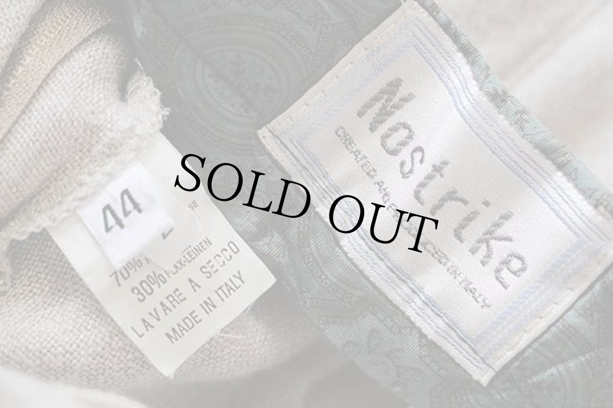 画像6: 90s イタリア製 Nostrike ワンタック スラックス レーヨン×リネンパンツ グレーベージュ 44 (6)