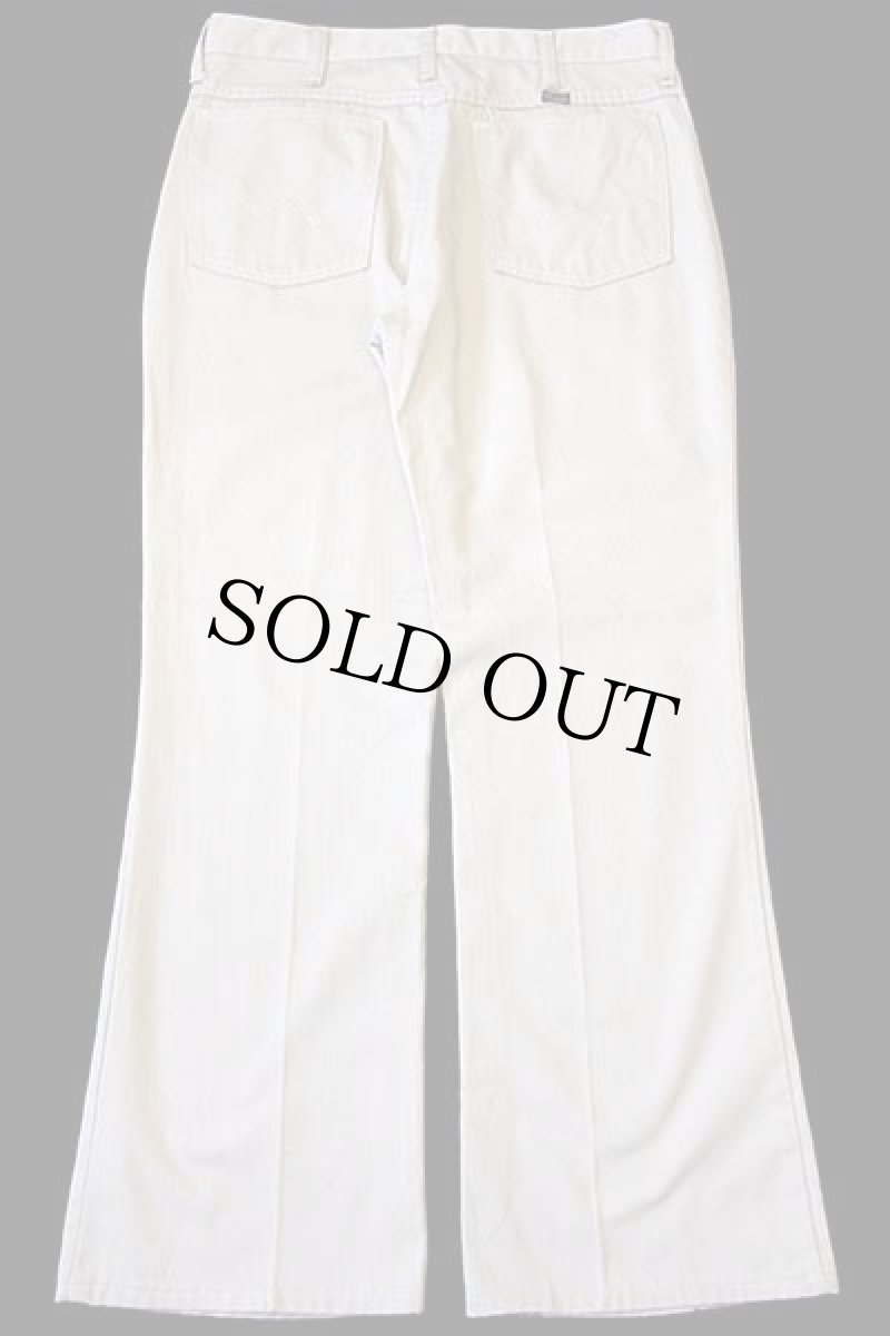 画像3: 70s USA製 Wranglerラングラー フレア ピケパンツ アイボリー w32 L30 (3)