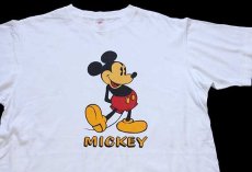 画像1: 90s カナダ製 MICKEY ミッキー マウス コットンTシャツ 白 L (1)