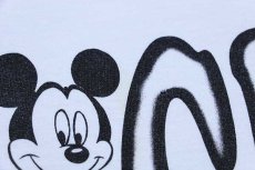 画像5: 90s Mickey by Jerry Leigh ミッキー マウス 染み込みプリント ショート丈 コットンTシャツ 白 (5)