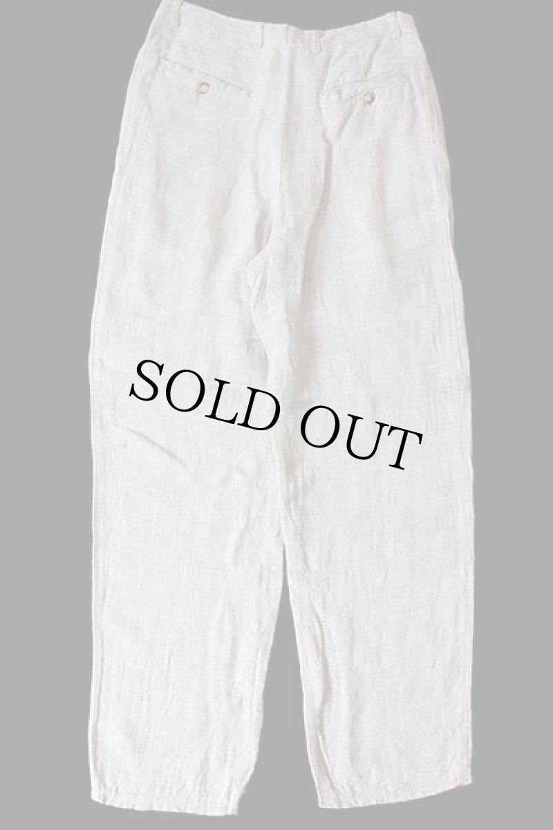 画像3: 90s イタリア製 Nostrike ワンタック スラックス レーヨン×リネンパンツ グレーベージュ 44 (3)