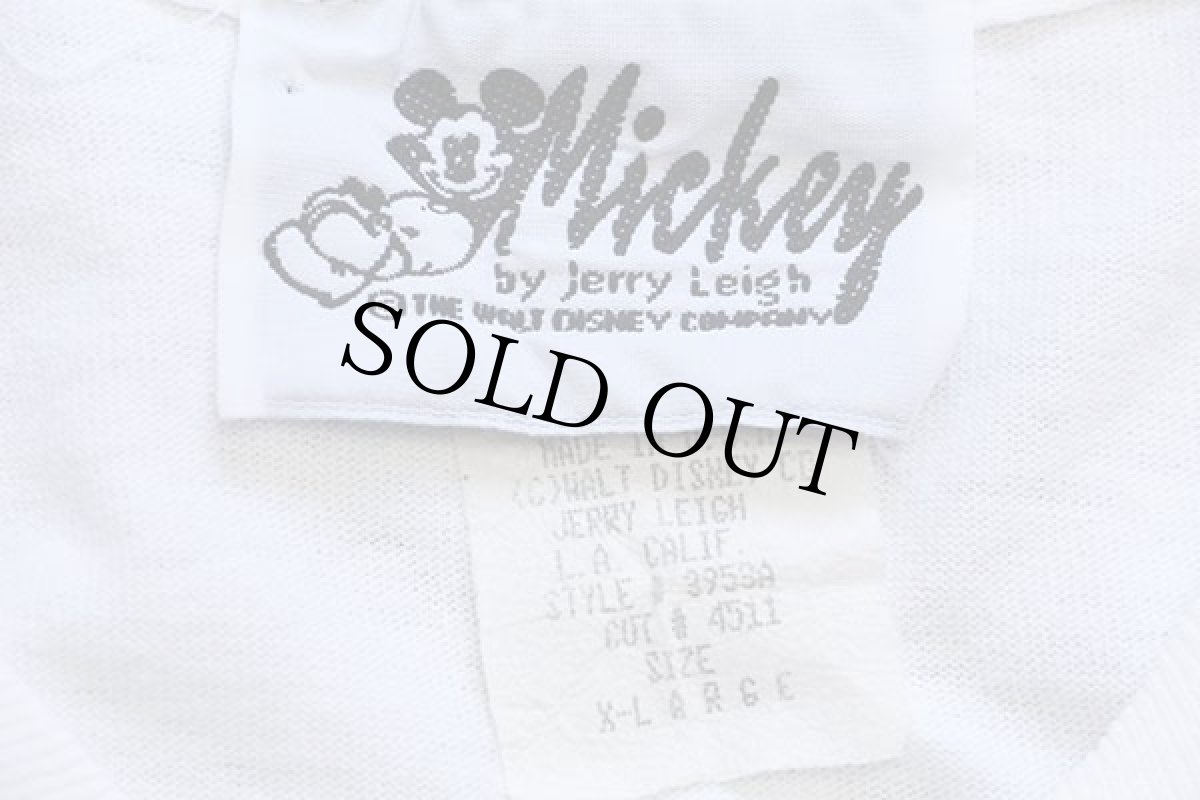 画像4: 90s USA製 Mickey by Jerry Leigh ミッキー マウス 刺繍 ワンポイント コットンTシャツ 白 XL (4)